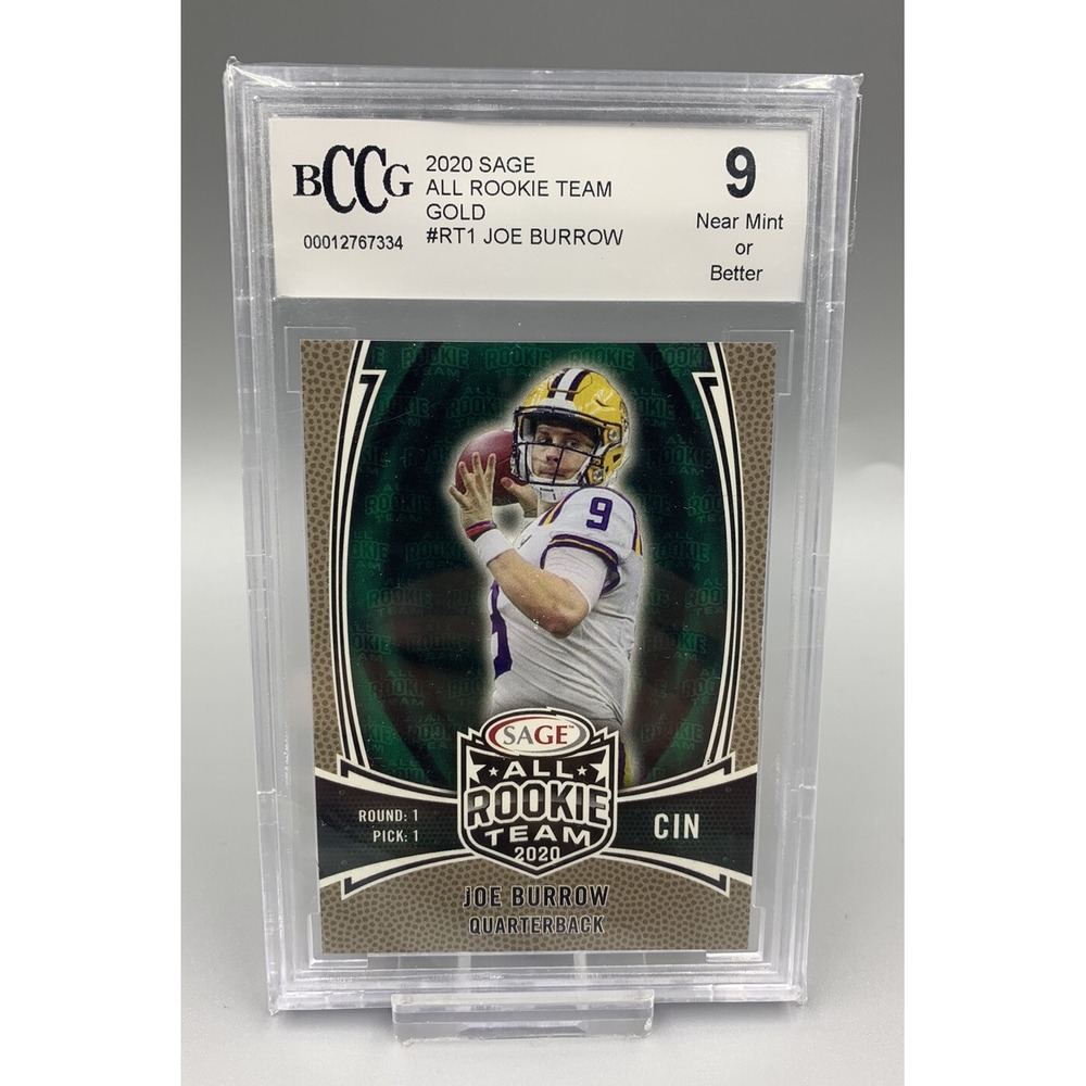Joe Burrow 2020 Sage All Rookie Team Gold #RT1‎ Graded BCCG 9 Near Mint